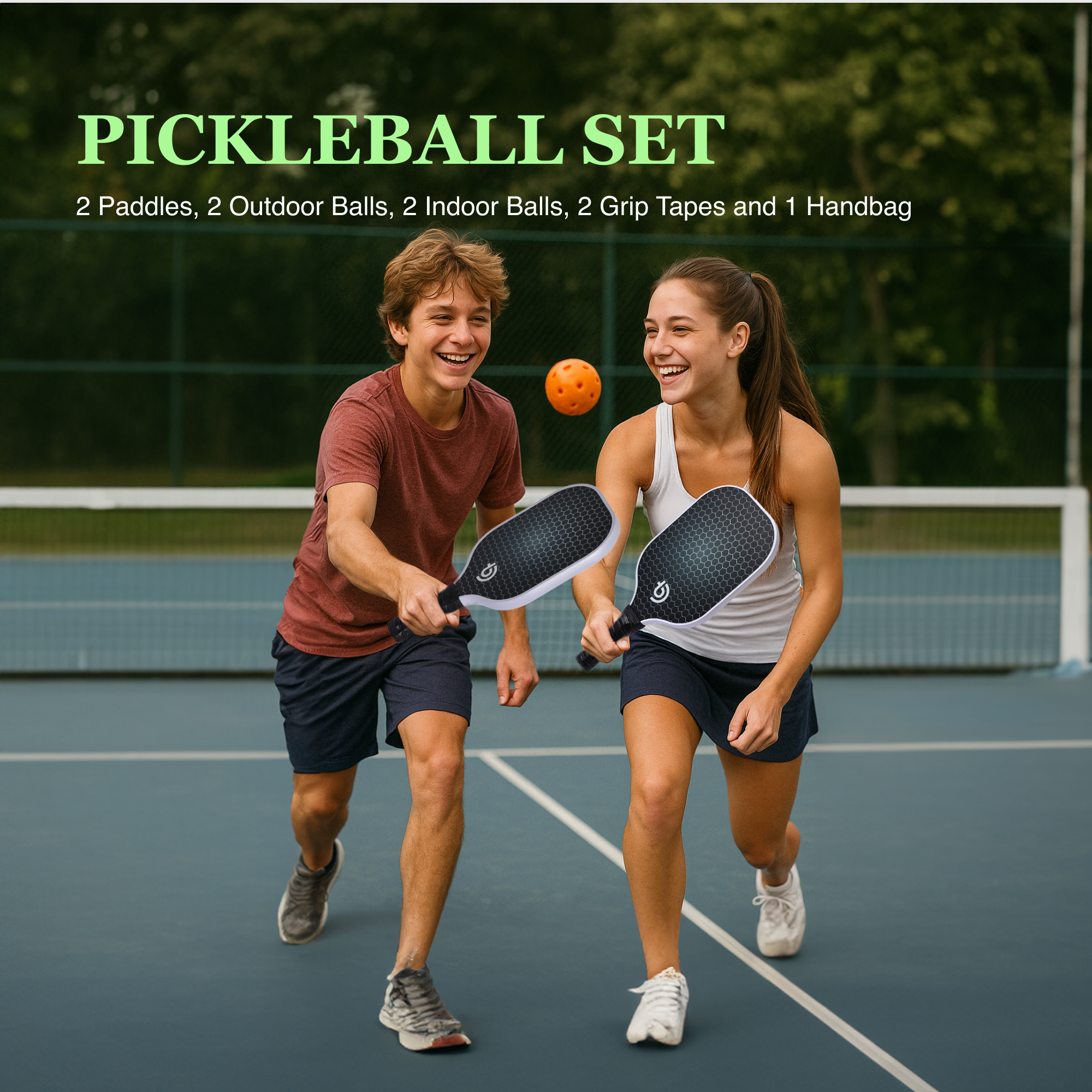 Fiberglass Pickleball Paddle Set – USAPA Approved Pickleball Paddles for Beginners & Adults