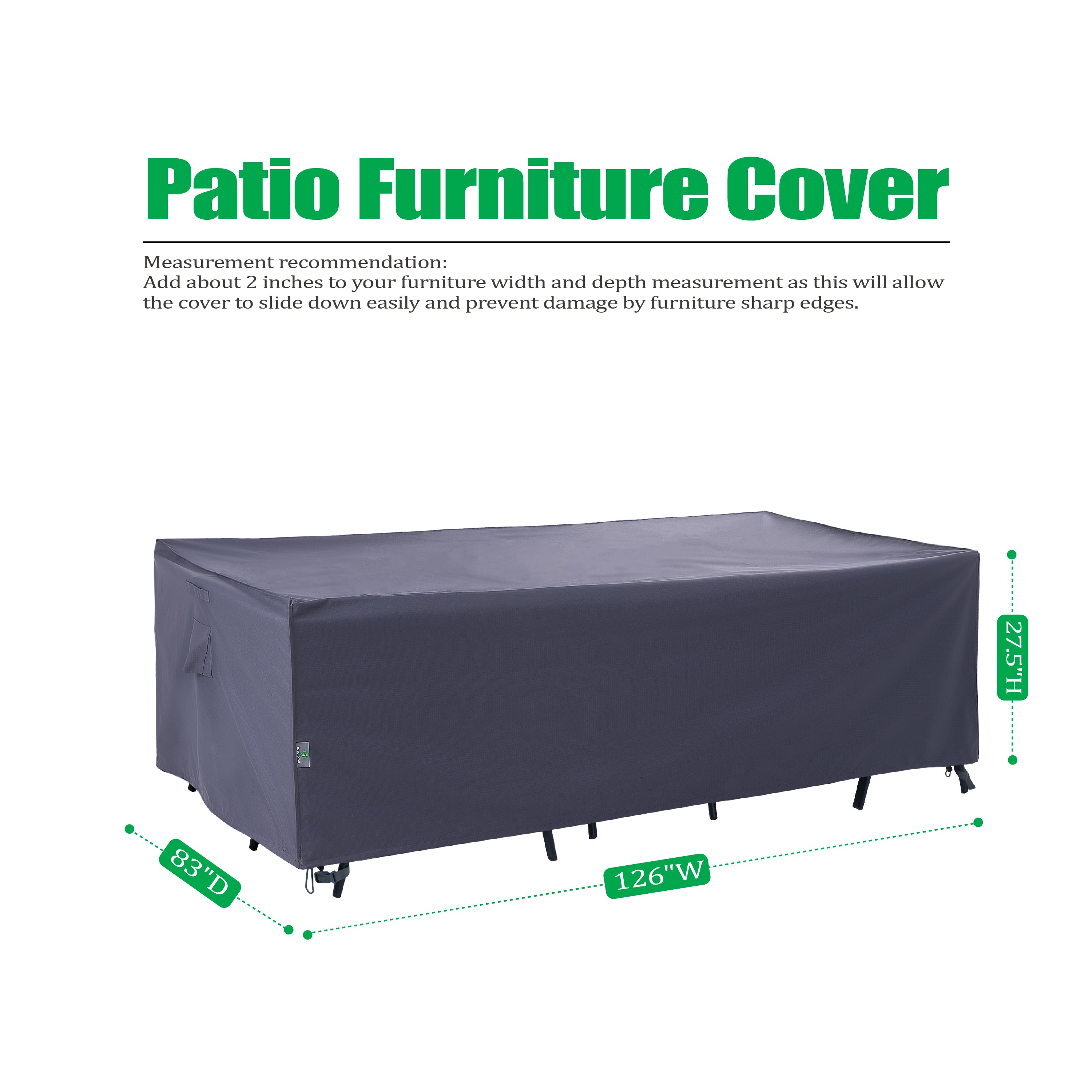 2025 Edition Waterproof Outdoor Patio Rectangular Cover - Grey