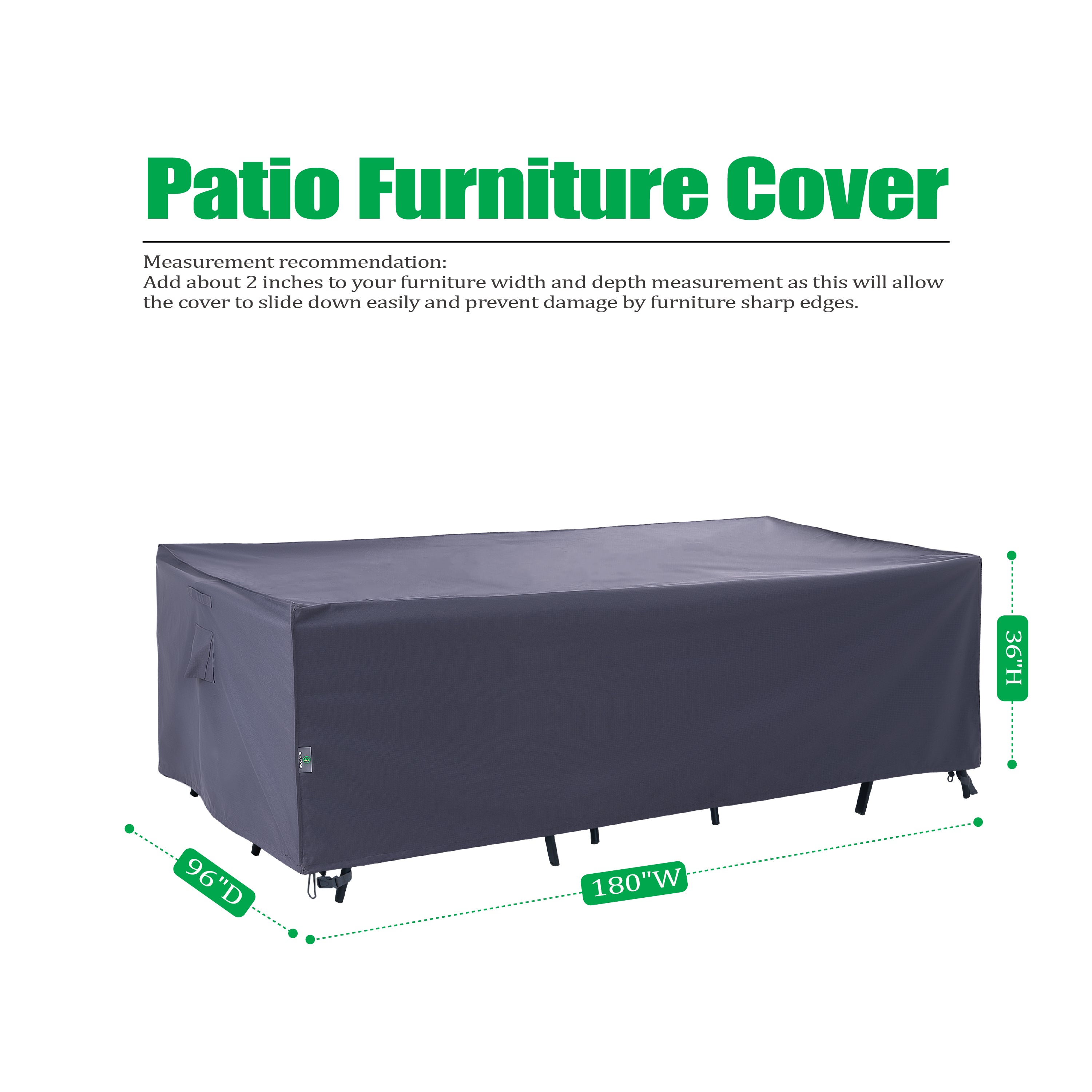 2025 Edition Waterproof Outdoor Patio Rectangular Cover - Grey