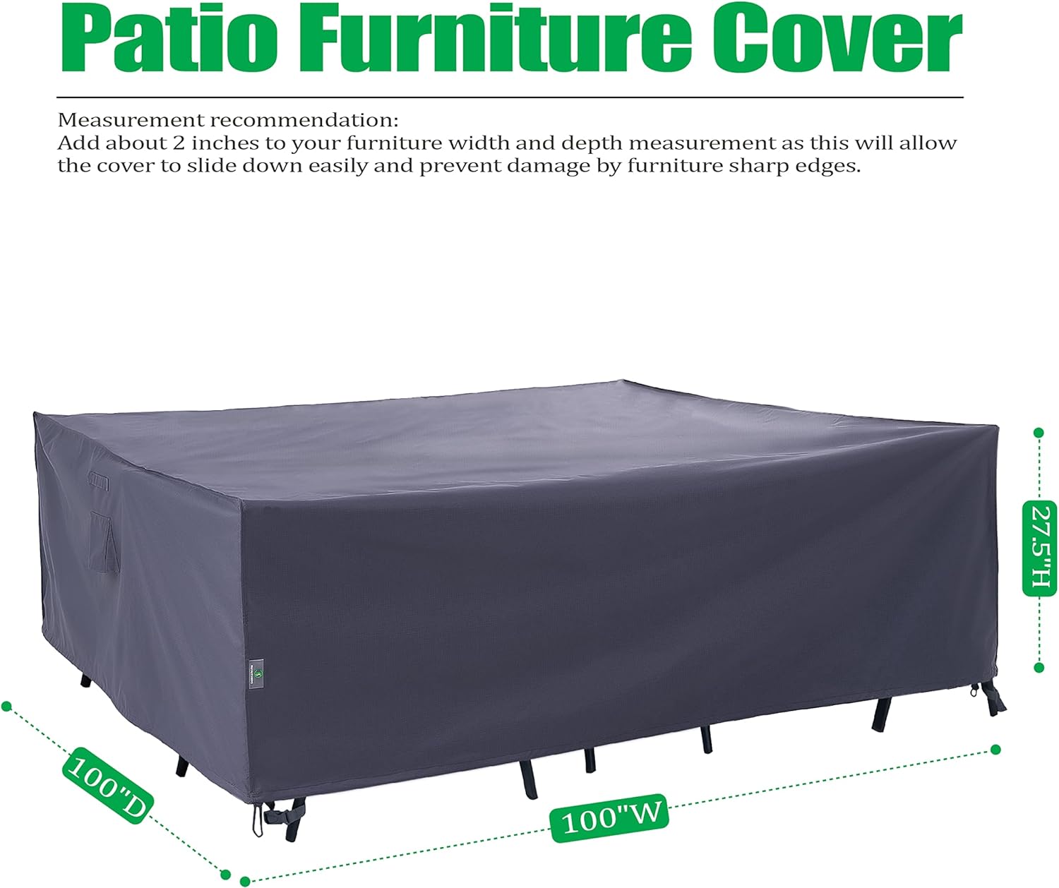 2025 Edition Waterproof Outdoor Patio Rectangular Cover - Grey