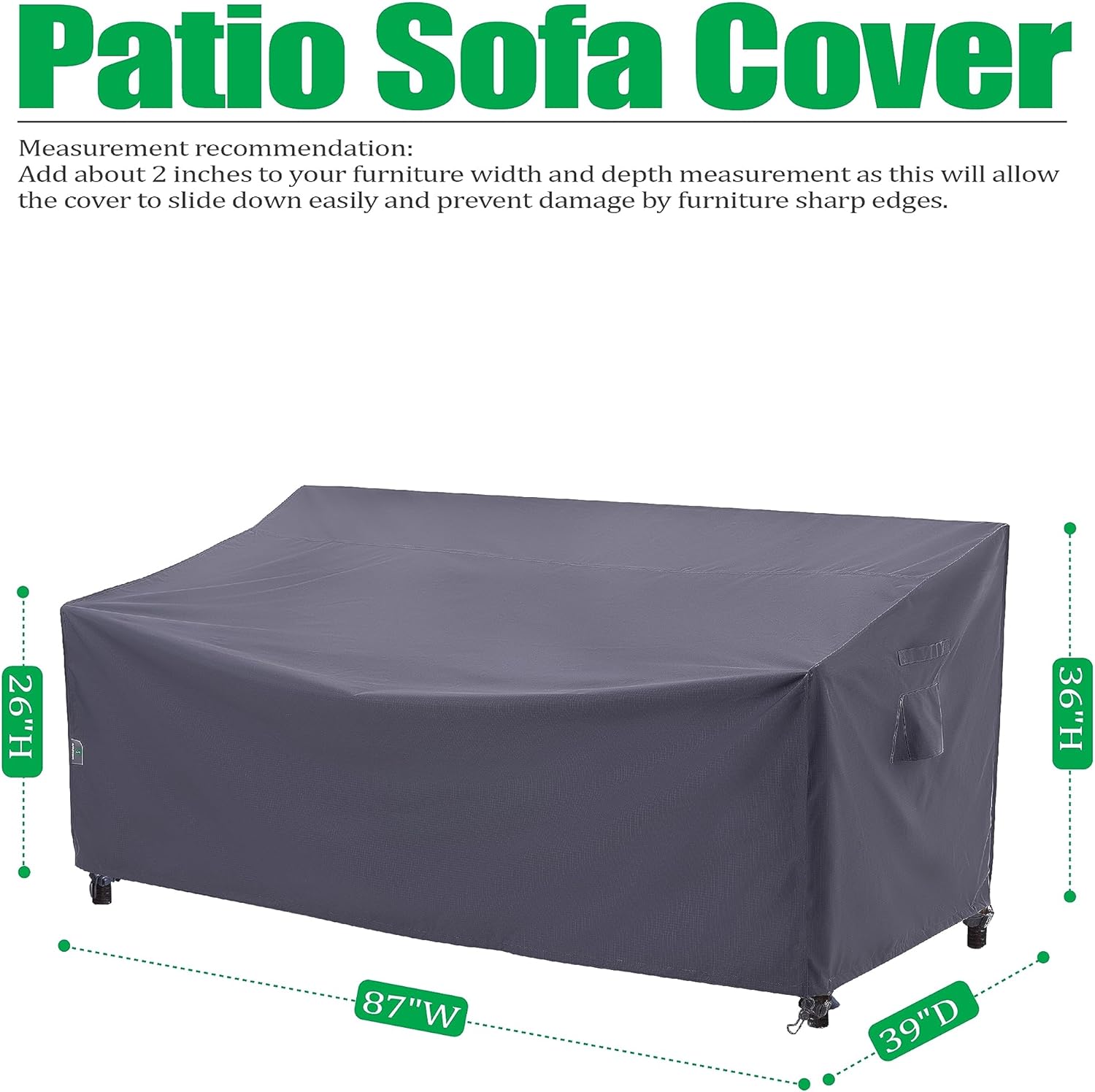 2025 Edition Waterproof Outdoor Patio Sofa/Bench/Loveseat Cover - Grey