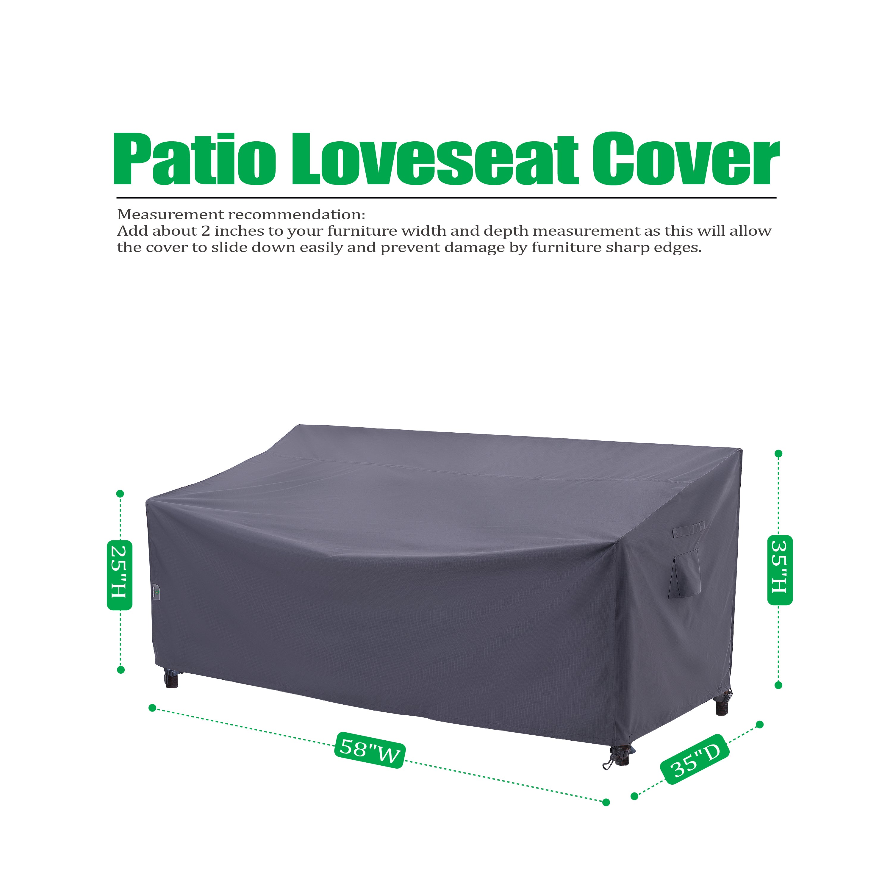 2025 Edition Waterproof Outdoor Patio Sofa/Bench/Loveseat Cover - Grey